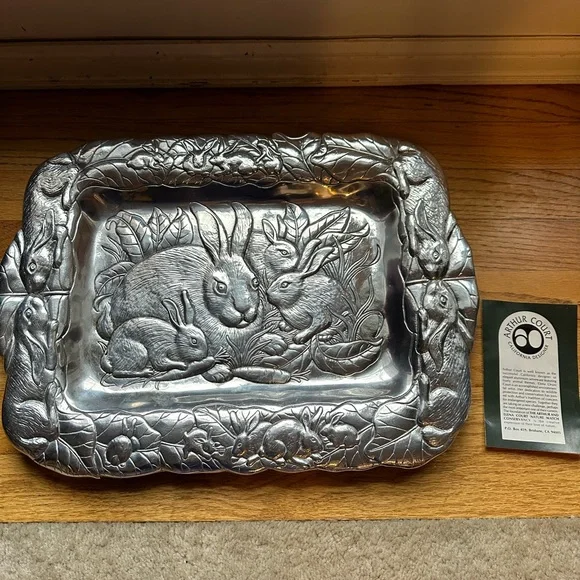 Arthur Court vintage 1990 aluminum tray. Never used! - Picture 3 of 9